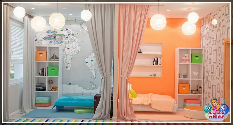 Design Schönes Kinderzimmer für zwei Mädchen