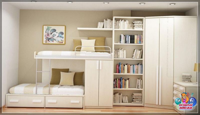Design Helle Farben und ungewöhnliche Möbel helfen, Platz im Raum zu sparen
