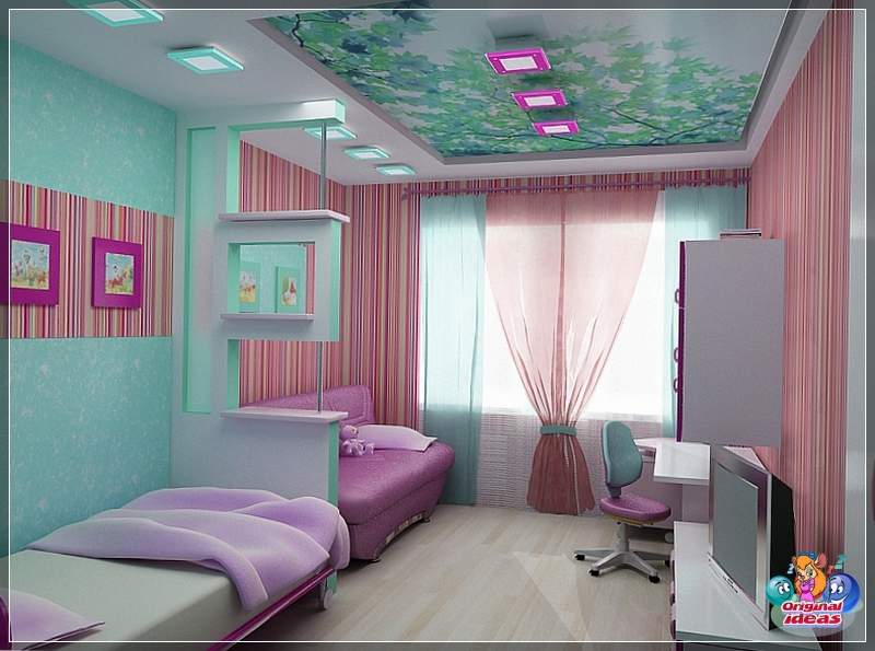 Design Kinderzimmer für zwei Mädchen in Rosatönen