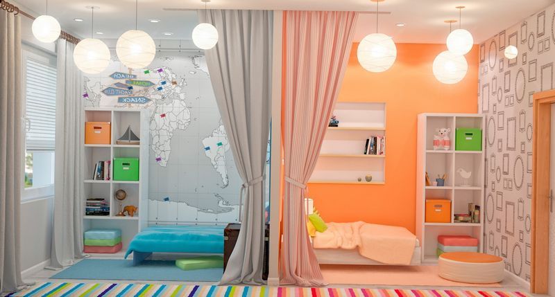 Design Senkrechte Zonierung eines Kinderzimmers für zwei Kinder