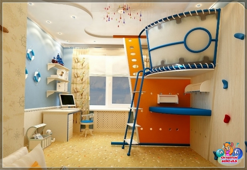 Design Die Möglichkeit, ein kleines Kinderzimmer für zwei Kinder einzurichten