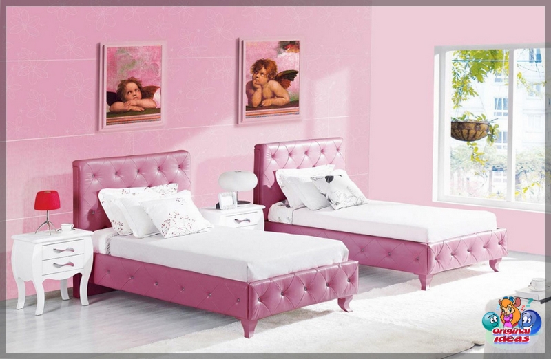 recoger Tradicionalmente una habitación para dos niñas en rosa