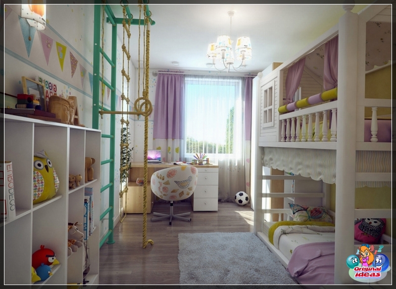 recoger Diseño de una habitación infantil para niñas en colores pastel