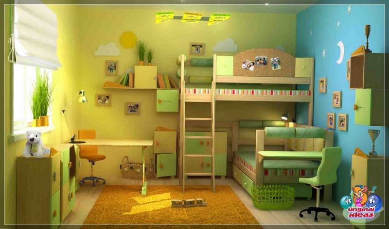 recoger Diseño de una habitación infantil para niñas en tonos verdes