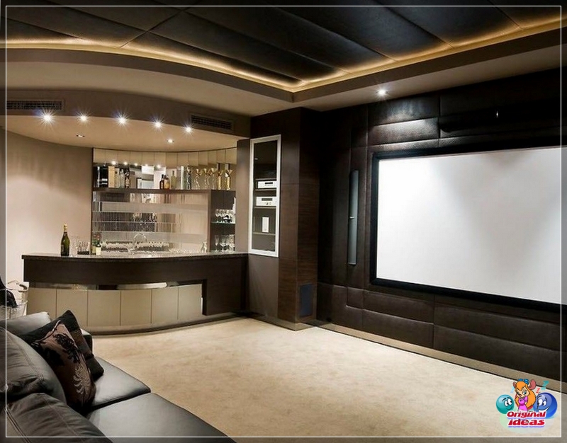 bar Beautiful original design of the living room with a bar