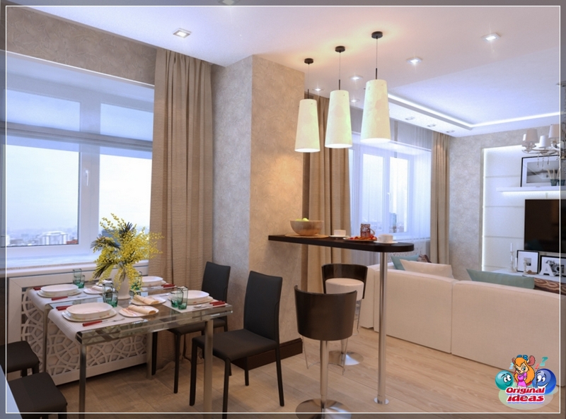 bar Using a bar counter in the living room interior instead of a partition