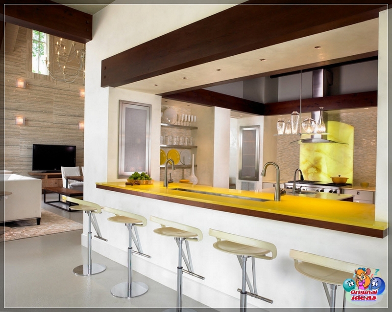 bar Creative living room design with bar counter