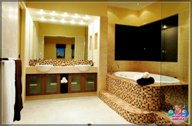 diseño baño en colores beige