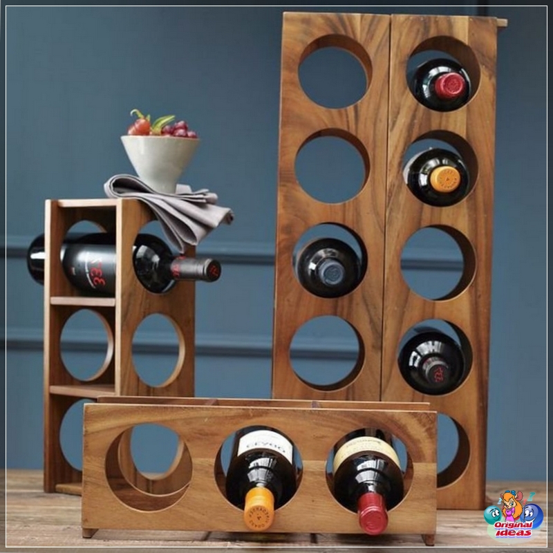 wino Drewniane półki do szafki na wino