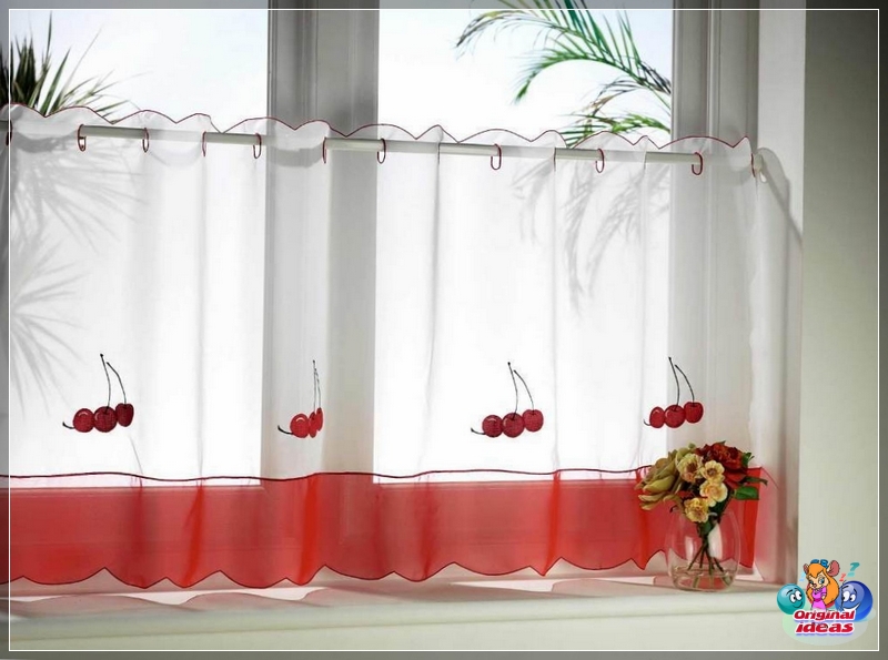 cortina Cortinas de cocina de gasa
