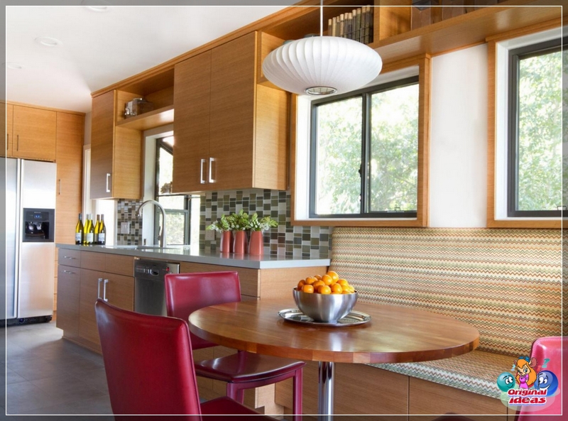 cortina Para una cocina minimalista, las persianas son ideales