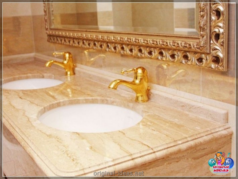 A bancada no banheiro sob a pia - opções elegantes e bonitas para usar bancadas no banheiro (85 fotos) (bonitas) A bancada no banheiro sob a pia - opções elegantes e bonitas para usar bancadas no banheiro (85 fotos)