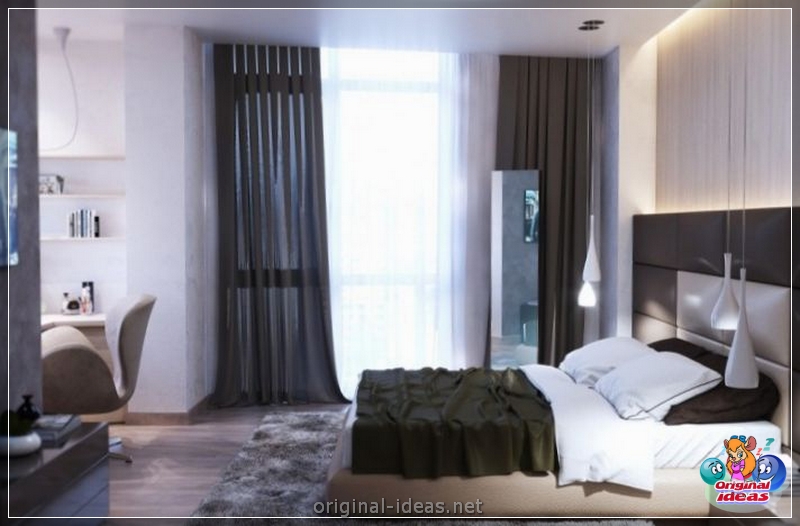 Design de interiores do quarto 15 kV. m.: zoneamento, colocação e exemplos de um layout de quarto de sucesso (150 fotos) (interiores) Design de interiores do quarto 15 kV. m.: zoneamento, colocação e exemplos de um layout de quarto de sucesso (150 fotos)