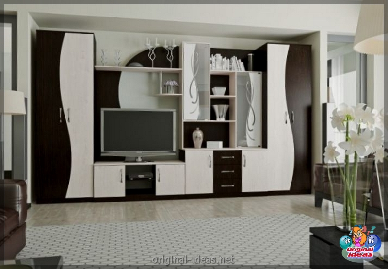 Mur dans le salon: idées d'utilisation inhabituelles et options élégantes pour vivre des salons (135 photos + vidéo) (appartement maison dans) Mur dans le salon: idées d'utilisation inhabituelles et options élégantes pour vivre des salons (135 photos + vidéo)