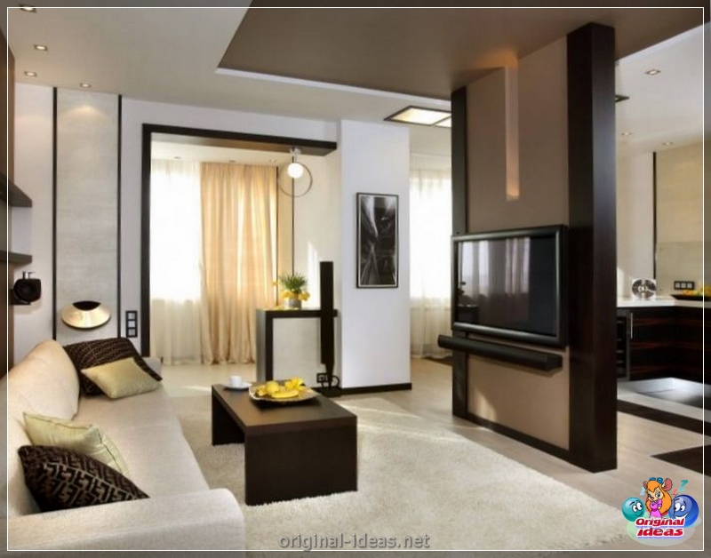 Salon avec balcon: options pour le zonage et la décoration élégante du salon (105 photos et vidéos) (pour) Salon avec balcon: options pour le zonage et la décoration élégante du salon (105 photos et vidéos)
