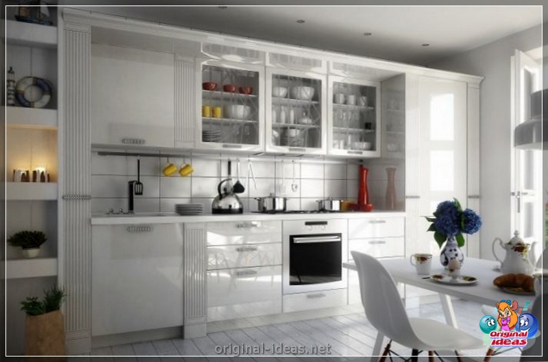 Cozinha branca - projetos relevantes e combinações elegantes de branco (145 fotos) (relevantes) Cozinha branca - projetos relevantes e combinações elegantes de branco (145 fotos)