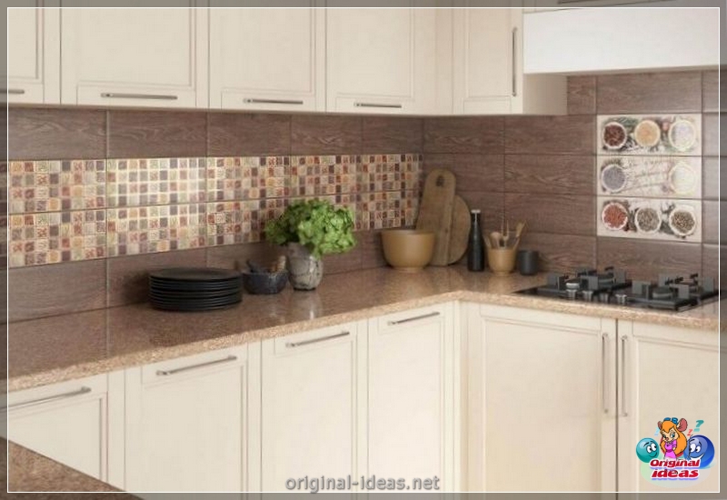 Carrelage pour la cuisine sur le tablier: 105 photos d'exemples de l'intérieur réel de la cuisine pour les carreaux (tablier) Carrelage pour la cuisine sur le tablier: 105 photos d'exemples de l'intérieur réel de la cuisine pour les carreaux