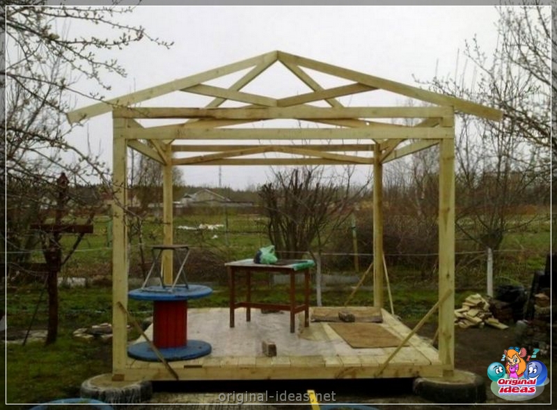 Construção de Gazebo DIY -75 fotos e vídeos de etapa -Etapa de construção de arboros (fotos) Construção de Gazebo DIY -75 fotos e vídeos de etapa -Etapa de construção de arboros