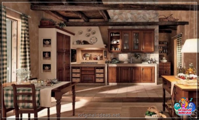 Kitchen in Country Style 2023: Design Caratteristiche, finiture, accessori, foto reali nell'appartamento, in una casa privata (caratteristiche) Kitchen in Country Style 2023: Design Caratteristiche, finiture, accessori, foto reali nell'appartamento, in una casa privata