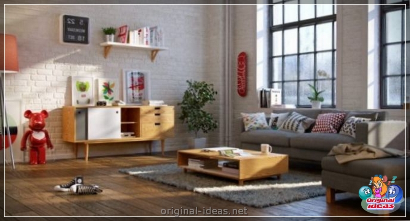 Sala de estar en el estilo escandinavo 2023: en una casa privada, en un apartamento pequeño, con chimenea, una foto interior (2023) Sala de estar en el estilo escandinavo 2023: en una casa privada, en un apartamento pequeño, con chimenea, una foto interior