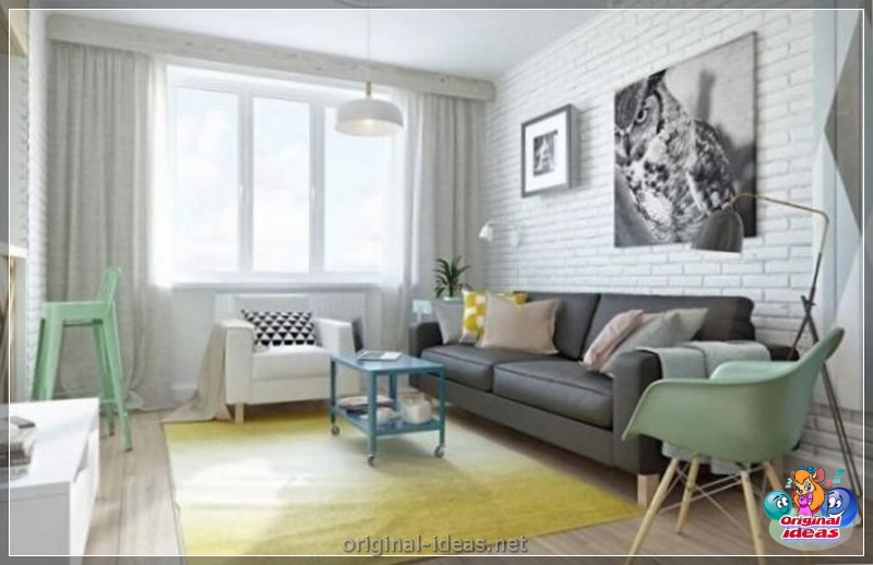 Sala de estar en el estilo escandinavo 2023: en una casa privada, en un apartamento pequeño, con chimenea, una foto interior (estilo) Sala de estar en el estilo escandinavo 2023: en una casa privada, en un apartamento pequeño, con chimenea, una foto interior
