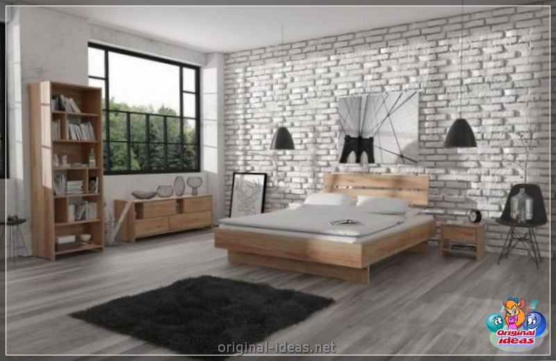 O interior do quarto no estilo escandinavo 2023: novos itens, com papel de parede, em tons cinzentos, com móveis brancos, fotos reais (escandinavo) O interior do quarto no estilo escandinavo 2023: novos itens, com papel de parede, em tons cinzentos, com móveis brancos, fotos reais