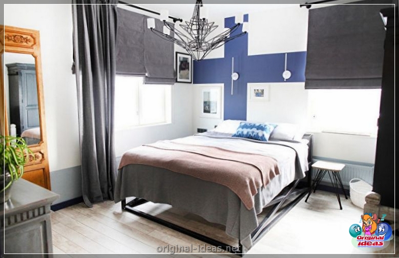 O interior do quarto no estilo escandinavo 2023: novos itens, com papel de parede, em tons cinzentos, com móveis brancos, fotos reais (estilo) O interior do quarto no estilo escandinavo 2023: novos itens, com papel de parede, em tons cinzentos, com móveis brancos, fotos reais