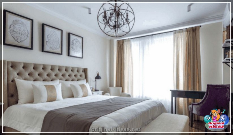 O interior do quarto no estilo escandinavo 2023: novos itens, com papel de parede, em tons cinzentos, com móveis brancos, fotos reais (escandinavo) O interior do quarto no estilo escandinavo 2023: novos itens, com papel de parede, em tons cinzentos, com móveis brancos, fotos reais