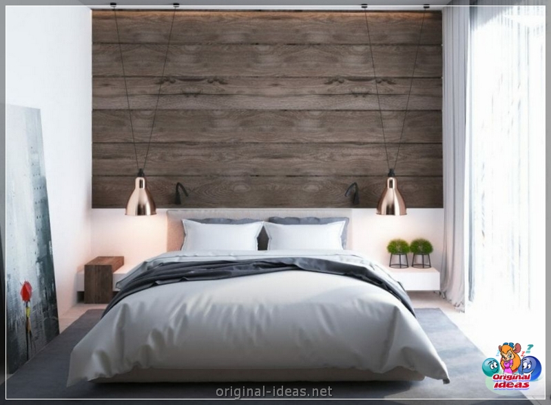 O interior do quarto no estilo escandinavo 2023: novos itens, com papel de parede, em tons cinzentos, com móveis brancos, fotos reais (quarto) O interior do quarto no estilo escandinavo 2023: novos itens, com papel de parede, em tons cinzentos, com móveis brancos, fotos reais