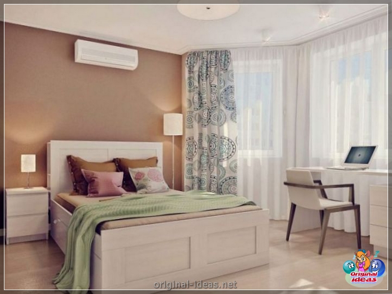 O interior do quarto no estilo escandinavo 2023: novos itens, com papel de parede, em tons cinzentos, com móveis brancos, fotos reais (2023) O interior do quarto no estilo escandinavo 2023: novos itens, com papel de parede, em tons cinzentos, com móveis brancos, fotos reais