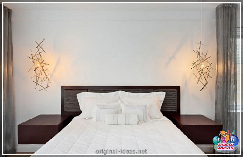 O interior do quarto no estilo escandinavo 2023: novos itens, com papel de parede, em tons cinzentos, com móveis brancos, fotos reais (interior) O interior do quarto no estilo escandinavo 2023: novos itens, com papel de parede, em tons cinzentos, com móveis brancos, fotos reais