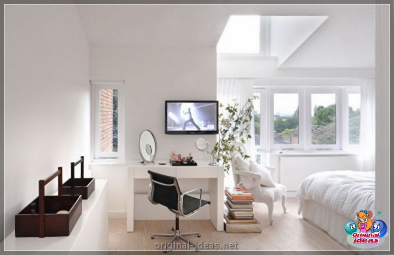 O interior do quarto no estilo escandinavo 2023: novos itens, com papel de parede, em tons cinzentos, com móveis brancos, fotos reais (estilo) O interior do quarto no estilo escandinavo 2023: novos itens, com papel de parede, em tons cinzentos, com móveis brancos, fotos reais