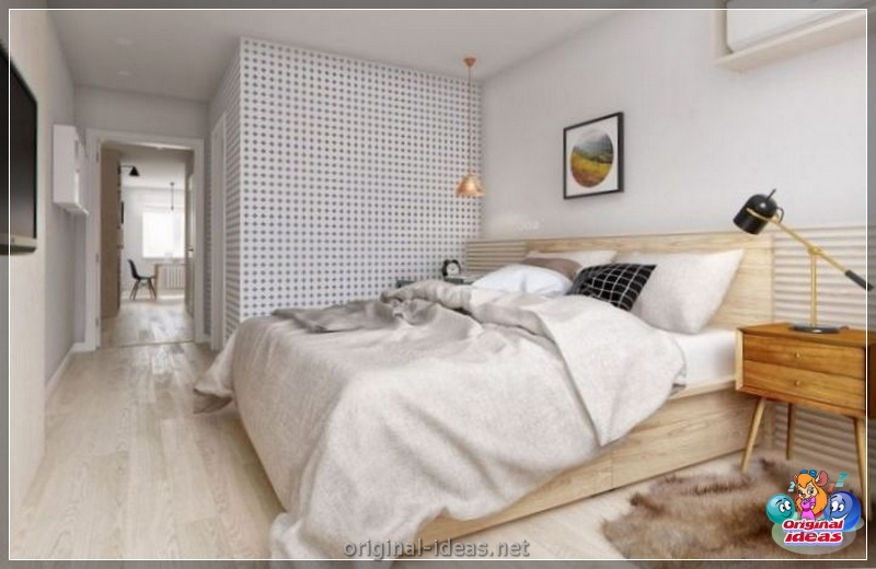 O interior do quarto no estilo escandinavo 2023: novos itens, com papel de parede, em tons cinzentos, com móveis brancos, fotos reais (estilo) O interior do quarto no estilo escandinavo 2023: novos itens, com papel de parede, em tons cinzentos, com móveis brancos, fotos reais