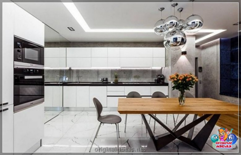 Cuisine en haute technologie 2023 Style dans un petit appartement: caractéristiques de conception, idées de design d'intérieur modernes, vraies photos (haute) Cuisine en haute technologie 2023 Style dans un petit appartement: caractéristiques de conception, idées de design d'intérieur modernes, vraies photos