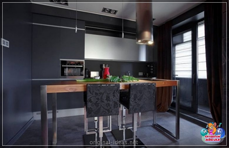Cuisine en haute technologie 2023 Style dans un petit appartement: caractéristiques de conception, idées de design d'intérieur modernes, vraies photos (technologie) Cuisine en haute technologie 2023 Style dans un petit appartement: caractéristiques de conception, idées de design d'intérieur modernes, vraies photos