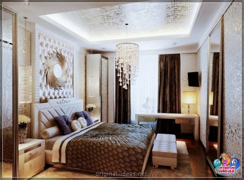 O quarto no estilo de Art Deco 2023: Recursos de design, opções interessantes para design de interiores, fotos reais (quarto) O quarto no estilo de Art Deco 2023: Recursos de design, opções interessantes para design de interiores, fotos reais