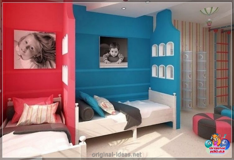 Quarto para crianças para diversas crianças: zoneando as instalações, idéias interessantes, opções de design de interiores, fotos (crianças) Quarto para crianças para diversas crianças: zoneando as instalações, idéias interessantes, opções de design de interiores, fotos