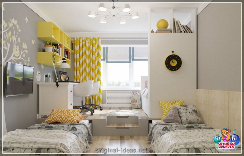 Quarto para crianças para diversas crianças: zoneando as instalações, idéias interessantes, opções de design de interiores, fotos (crianças) Quarto para crianças para diversas crianças: zoneando as instalações, idéias interessantes, opções de design de interiores, fotos