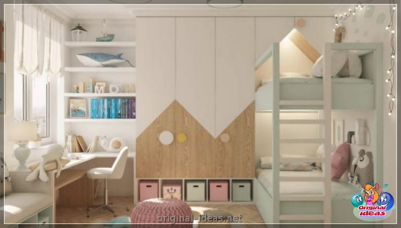 Quarto para crianças para diversas crianças: zoneando as instalações, idéias interessantes, opções de design de interiores, fotos (crianças) Quarto para crianças para diversas crianças: zoneando as instalações, idéias interessantes, opções de design de interiores, fotos