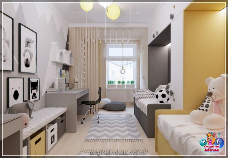 Quarto para crianças para diversas crianças: zoneando as instalações, idéias interessantes, opções de design de interiores, fotos (crianças) Quarto para crianças para diversas crianças: zoneando as instalações, idéias interessantes, opções de design de interiores, fotos