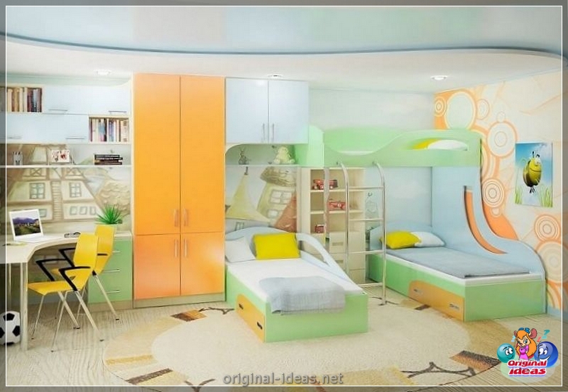 Quarto para crianças para diversas crianças: zoneando as instalações, idéias interessantes, opções de design de interiores, fotos (quarto) Quarto para crianças para diversas crianças: zoneando as instalações, idéias interessantes, opções de design de interiores, fotos