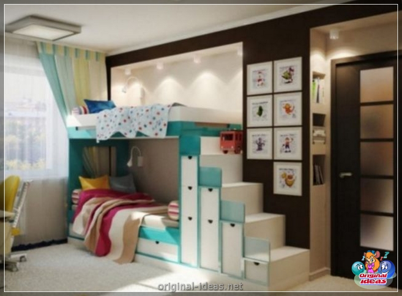 Quarto para crianças para diversas crianças: zoneando as instalações, idéias interessantes, opções de design de interiores, fotos (quarto) Quarto para crianças para diversas crianças: zoneando as instalações, idéias interessantes, opções de design de interiores, fotos