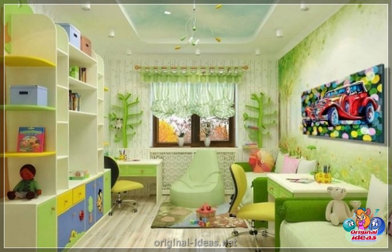Quarto para crianças para diversas crianças: zoneando as instalações, idéias interessantes, opções de design de interiores, fotos (diversas) Quarto para crianças para diversas crianças: zoneando as instalações, idéias interessantes, opções de design de interiores, fotos