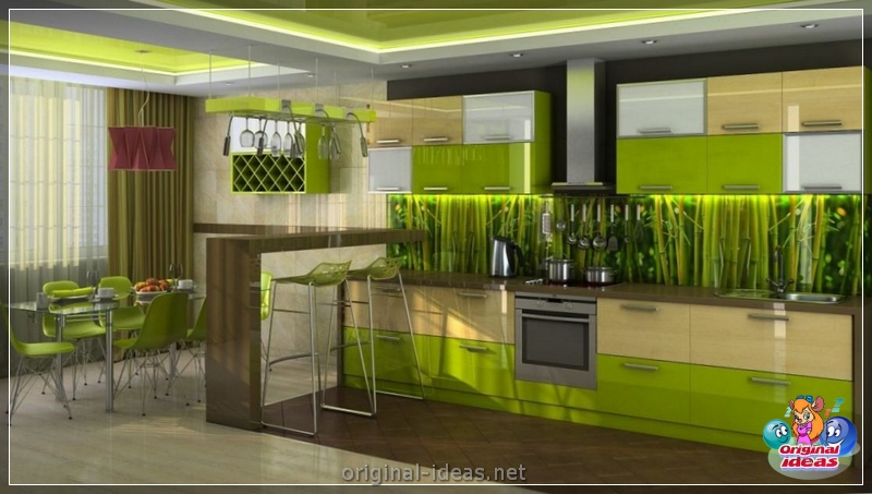 Colore verde all'interno della cucina: regole di design, idee interessanti, combinazioni di colori (interno) Colore verde all'interno della cucina: regole di design, idee interessanti, combinazioni di colori
