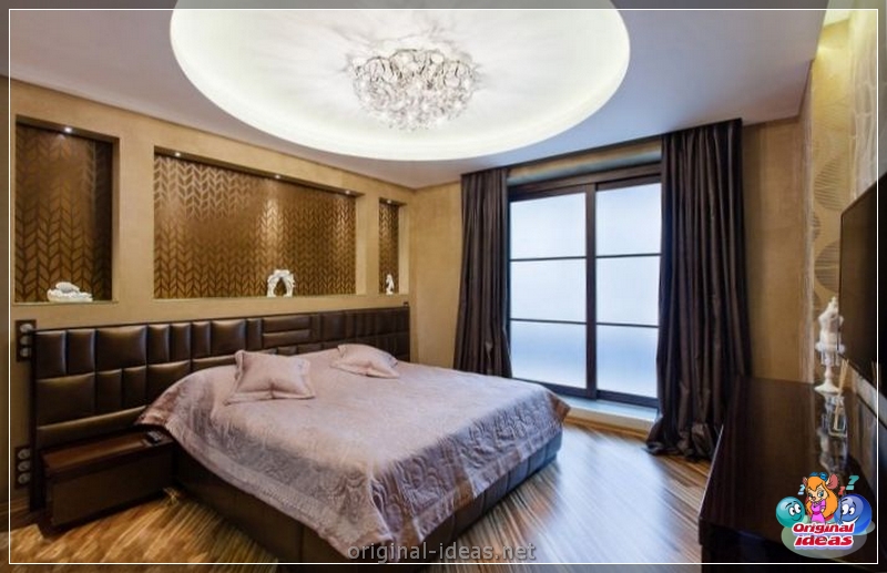 Plafond extensible dans la chambre: méthodes d'installation, options d'utilisation et exemples d'installation (125 photos + vidéo) (chambre) Plafond extensible dans la chambre: méthodes d'installation, options d'utilisation et exemples d'installation (125 photos + vidéo)