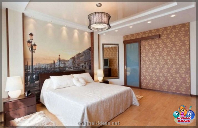 Plafond extensible dans la chambre: méthodes d'installation, options d'utilisation et exemples d'installation (125 photos + vidéo) (chambre) Plafond extensible dans la chambre: méthodes d'installation, options d'utilisation et exemples d'installation (125 photos + vidéo)