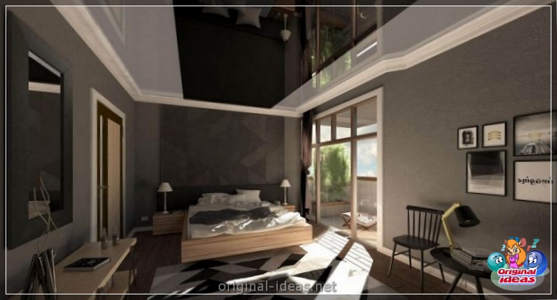 Plafond extensible dans la chambre: méthodes d'installation, options d'utilisation et exemples d'installation (125 photos + vidéo) (dans) Plafond extensible dans la chambre: méthodes d'installation, options d'utilisation et exemples d'installation (125 photos + vidéo)