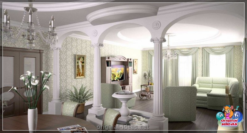 Arch in the living room - TOP 100 photos of the most interesting and beautiful ideas! (arch, living, room, photos, most, beautiful) Arch in the living room - TOP 100 photos of the most interesting and beautiful ideas!