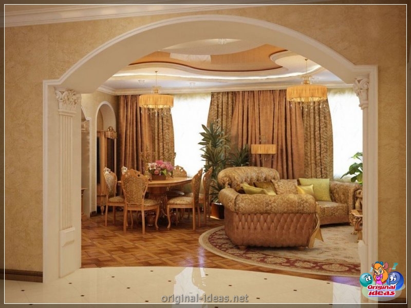 Arch in the living room - TOP 100 photos of the most interesting and beautiful ideas! (arch, living, room, photos, most, beautiful) Arch in the living room - TOP 100 photos of the most interesting and beautiful ideas!