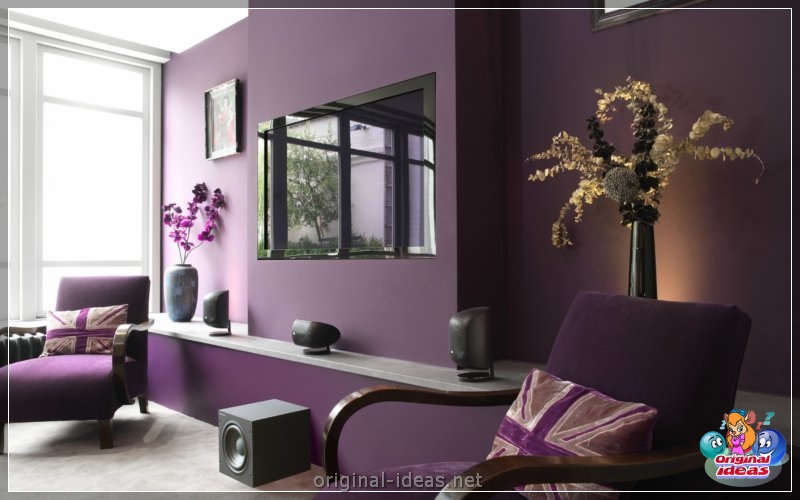 Violet walls - 50 real photos of a beautiful combination (violet, walls, beautiful, combination, purple paint walls, purple walls interior) Violet walls - 50 real photos of a beautiful combination